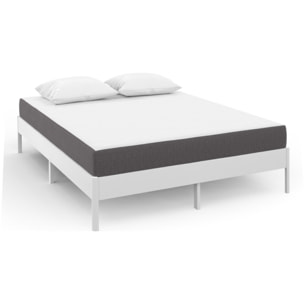 Matelas mémoire de forme 160x200x20cm blanc et gris