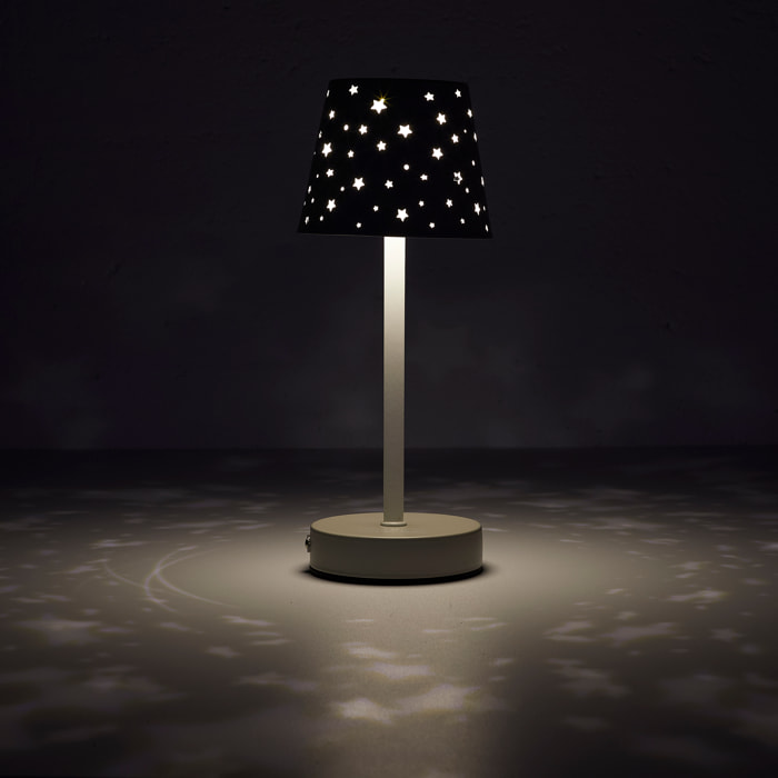 LAMPE DE TABLE RECHARGEABLE ETOILES AJOUREES