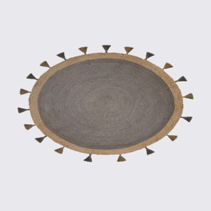 Tapis en jute rond ISTANBUL Gris