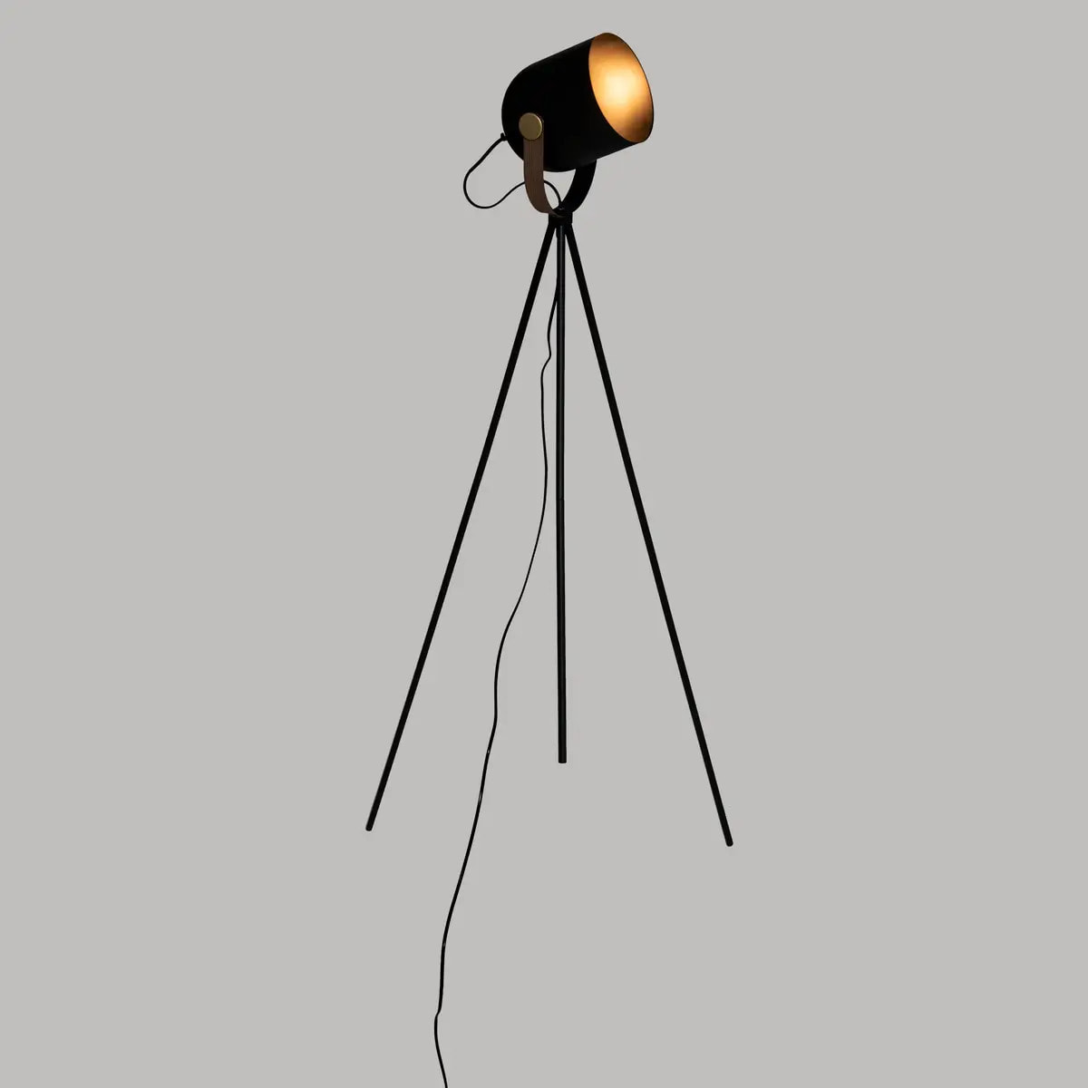 Lampadaire trépied "Bil" - métal - noir H136 cm