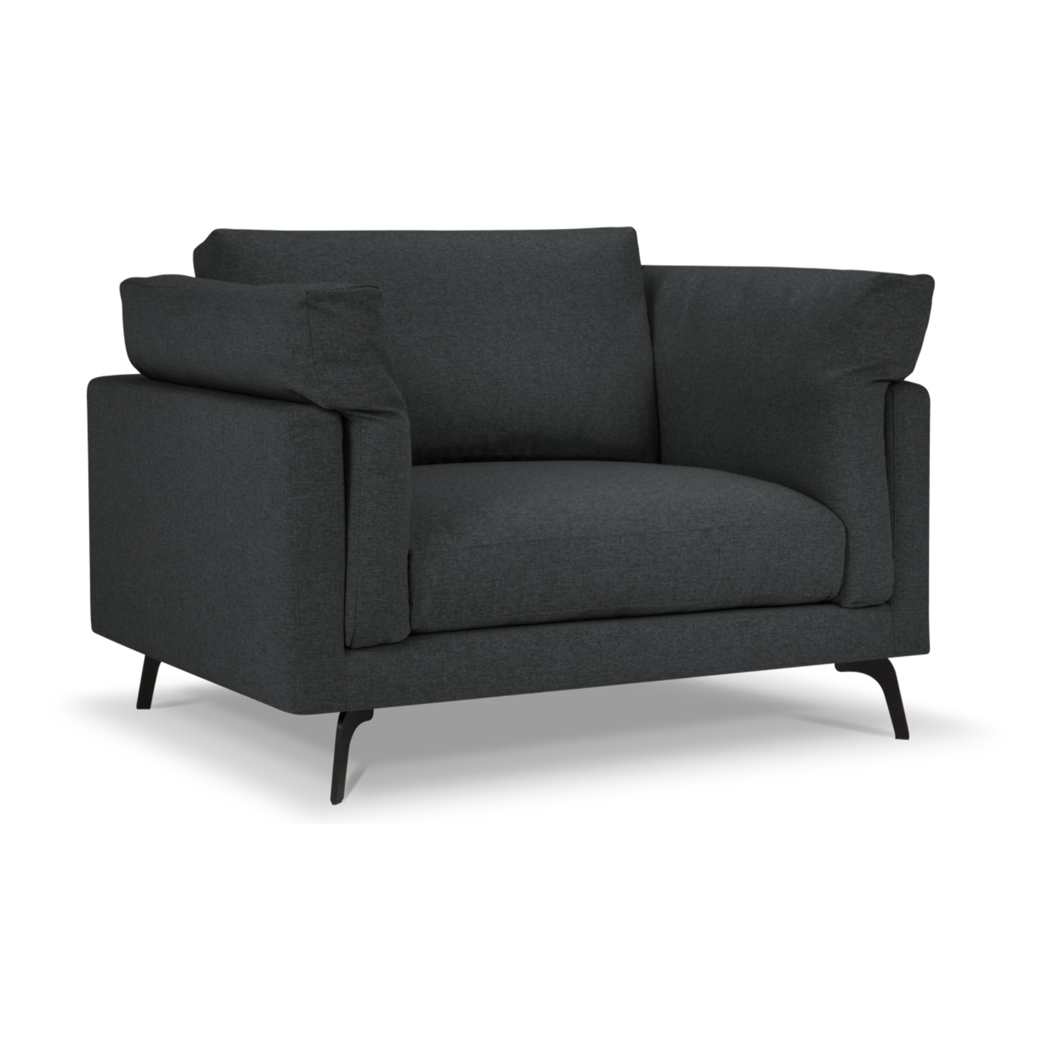 Fauteuil xl "Camille" en tissu structurel noir