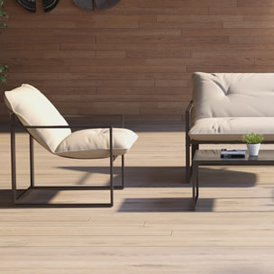 Salon de jardin 4 pièces – 4 personnes – Canapé et fauteuils