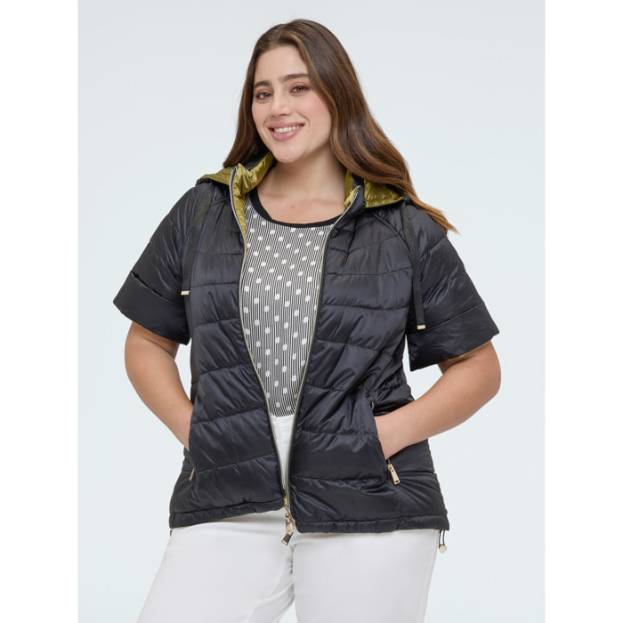 Fiorella Rubino - Plumífero reversible con mangas cortas - Negro