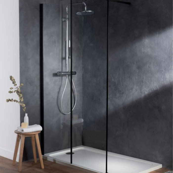 Paroi de douche à l'italienne 120 cm Serenity noir mat