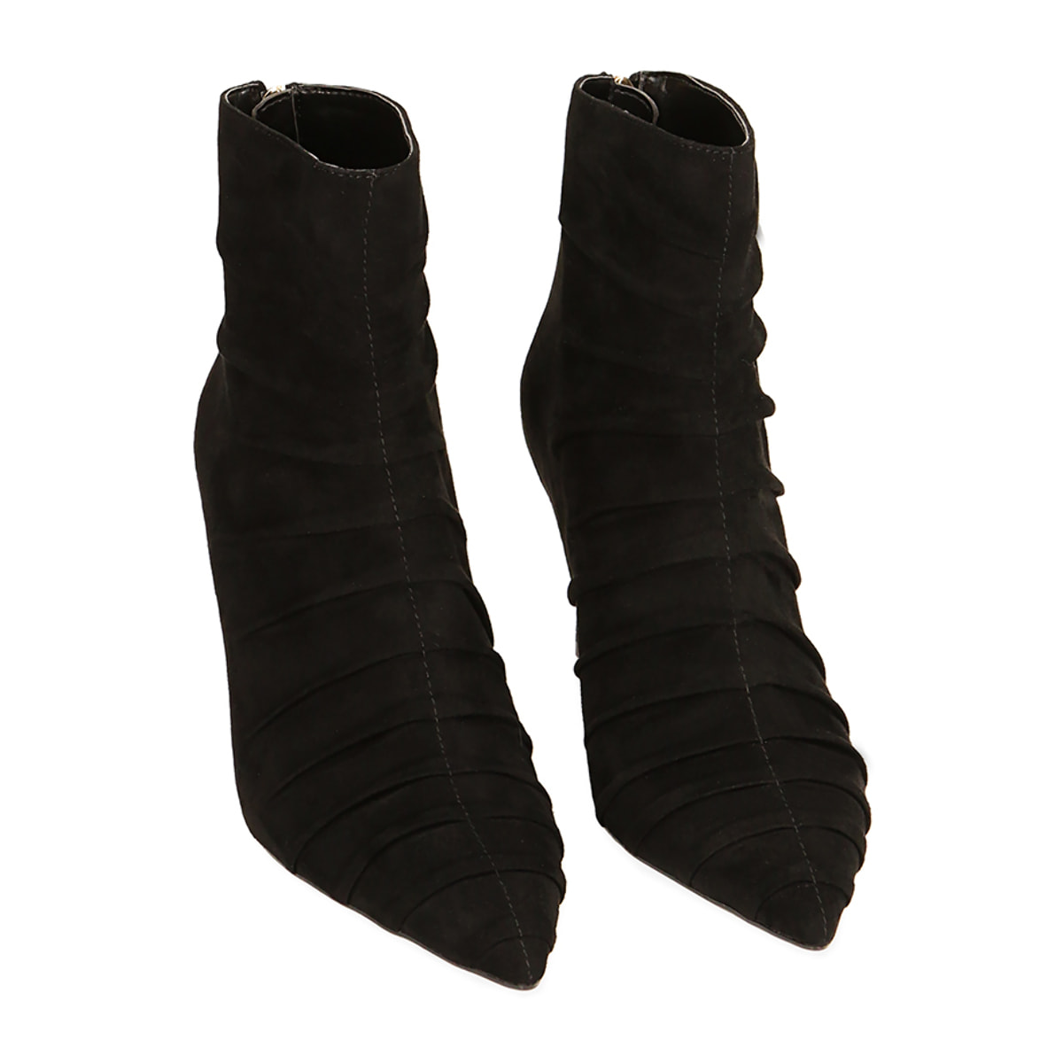 Botas negras de microfibra, tacòn 12 cm