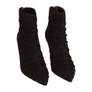 Botas negras de microfibra, tacòn 12 cm