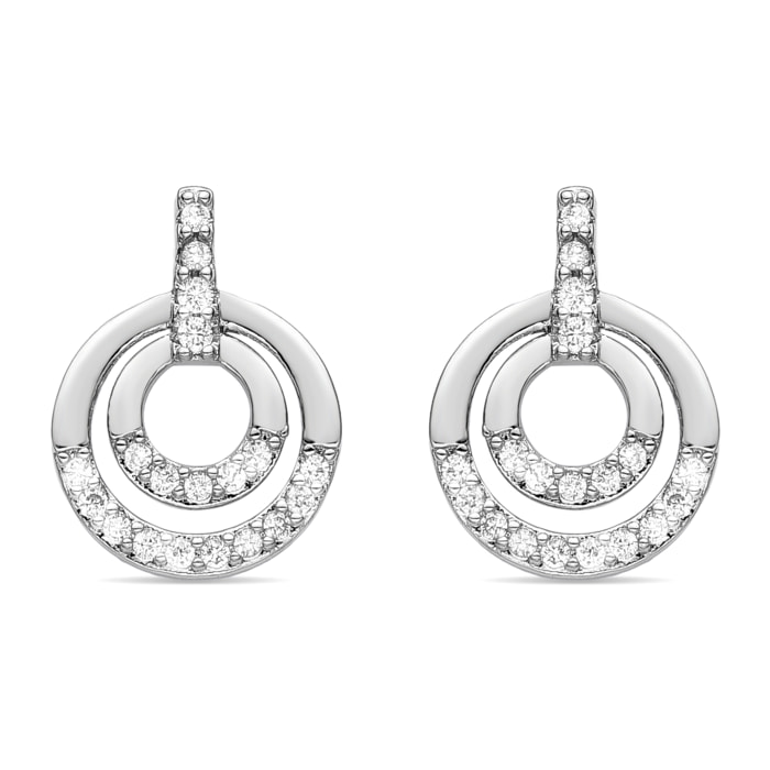Pendientes de Circonita Brillante acabados en rodio