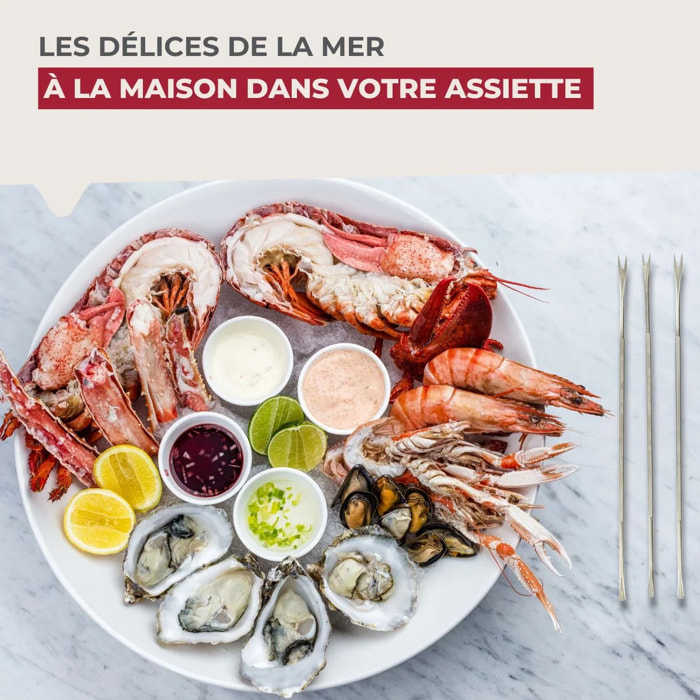 Lot de 6 fourchettes à crustacé en acier inoxydable 18,5 cm Fackelmann