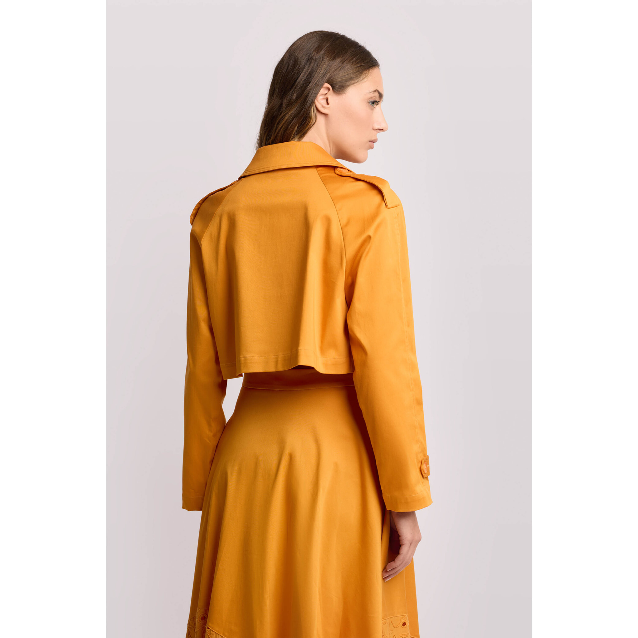 Kocca - Giacca corta stile trench Donna, Tinta unita, Scollo a V