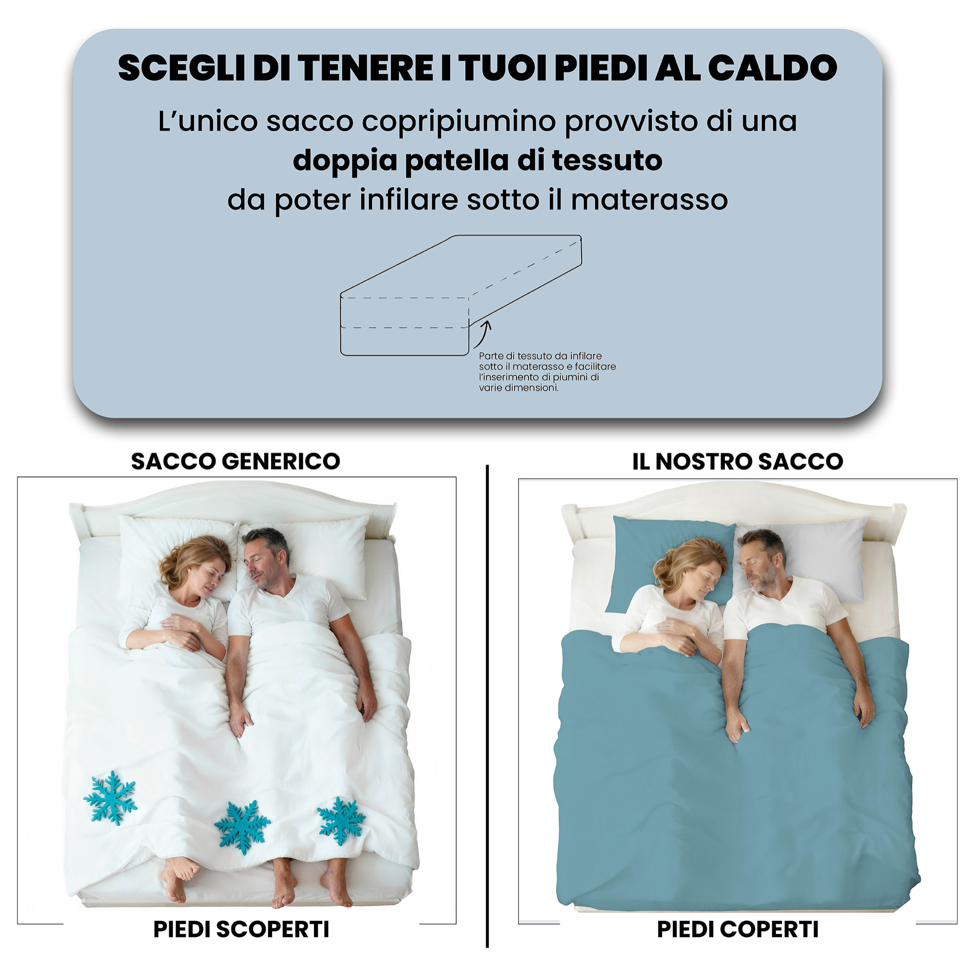 PARURE COPRIPIUMINO NATURAL COLOR PIAZZA E MEZZA - 100% COTONE MADE IN ITALY