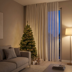 Albero di Natale con LED a luce calda in PVC e metallo - Verde