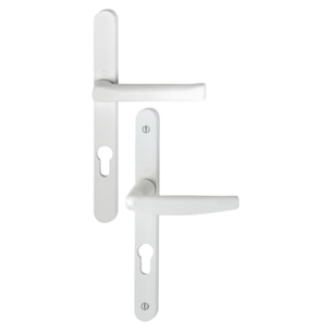Ensemble de porte-fenêtre plaque étroite Atlanta 113KH/300LMSGL/1530 HOPPE Saillie réduite 195mm Blanc 9016 Clé i Entr.70 C.7 - ép.78/87 - 3309311