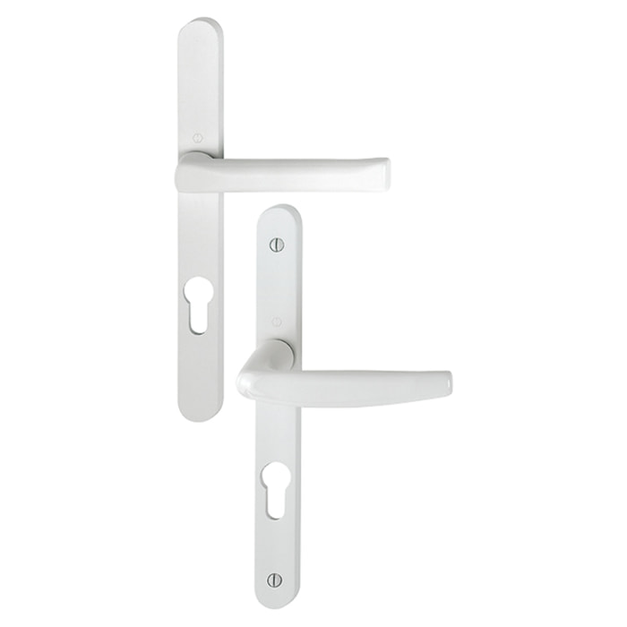 Ensemble de porte-fenêtre plaque étroite Atlanta 113KH/300LMSGL/1530 HOPPE Saillie réduite 195mm Blanc 9016 Clé i Entr.70 C.7 - ép.78/87 - 3309311