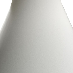 Artù White - Tavolo da pranzo rotondo ⌀ 120 cm in legno laminato con base a cono in metallo Grigio Testurizzato