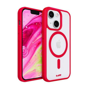 Coque LAUT iPhone 14Plus MagSafe transparent/Rouge