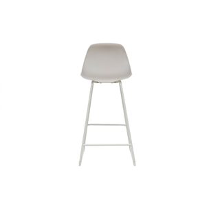 Tabourets de bar design blancs pieds métal 65 cm (lot de 2) FRANZ