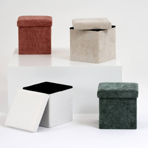 Pouf pliable Mix'n modul 31x31 cm bouclette blanche