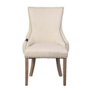 Silla Lino Capitone Beige Richmond 63x63x98 Cm