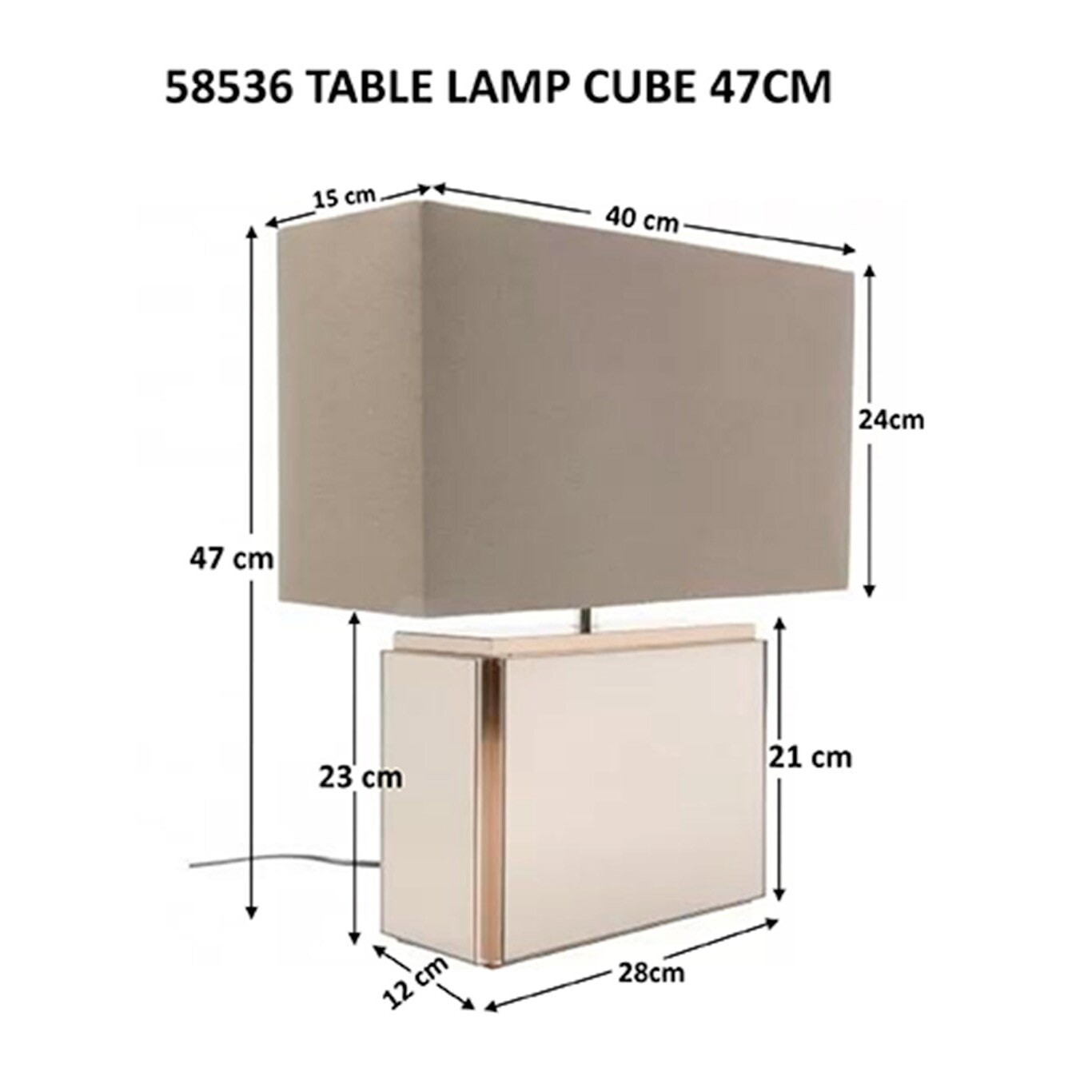 Lampe Cube 47cm Kare Design