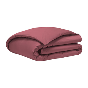 Housse de couette unie en satin de coton bio, TEOPHILE, Rouge Cosmos