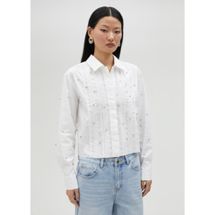 Camicia corta con strass