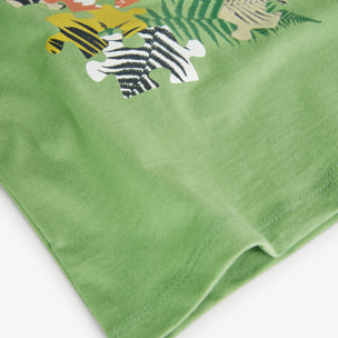 Camiseta niÃ±o estampada, mangas cortas, verde, 328058-4678