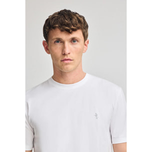 Maglietta bianca basic a girocollo e ricamo Rigby Best
