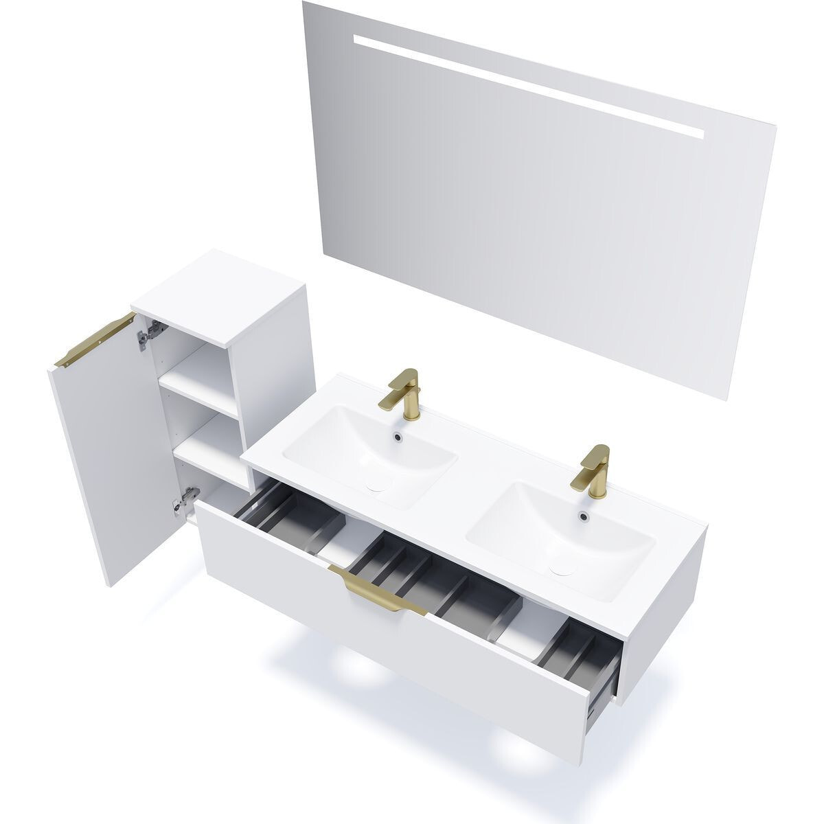 Ensemble double vasque 1 tiroir + miroir - VENICE