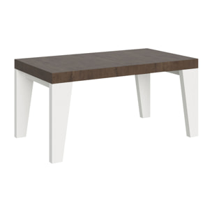 Mesa extensible 90x160/264 cm Naxy Mix tapa Nogal patas Fresno Blanco