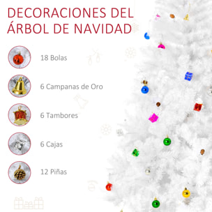 árbol de Navidad Decoraciones Artificiales Incluidas 150/180 cm Verde y Blanco