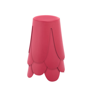 Set de 4 tabourets empilables simili cuir rose. Niki Ø30 / 44 x H46cm