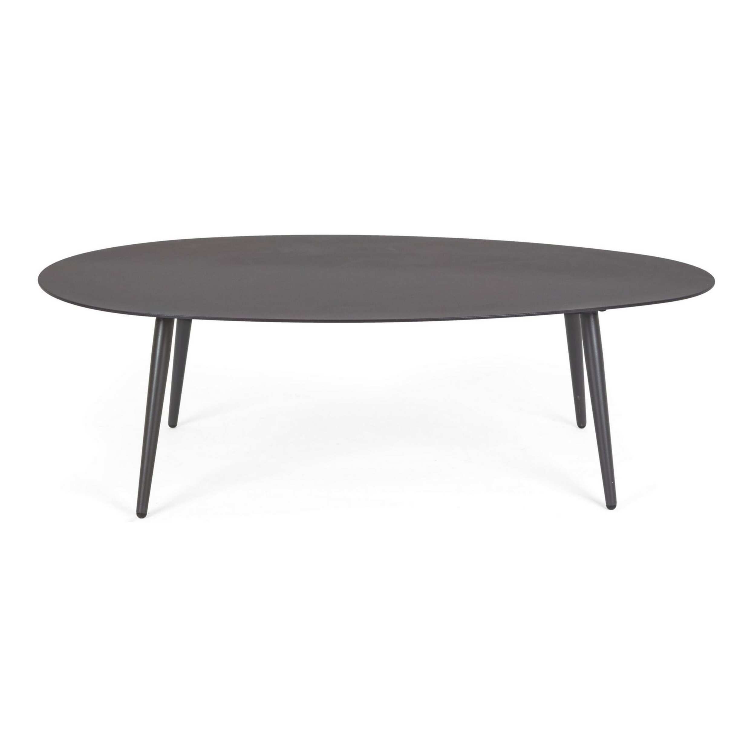 Tavolino ovale da giardino FARO in alluminio antracite verniciato a polvere, 120×75 cm