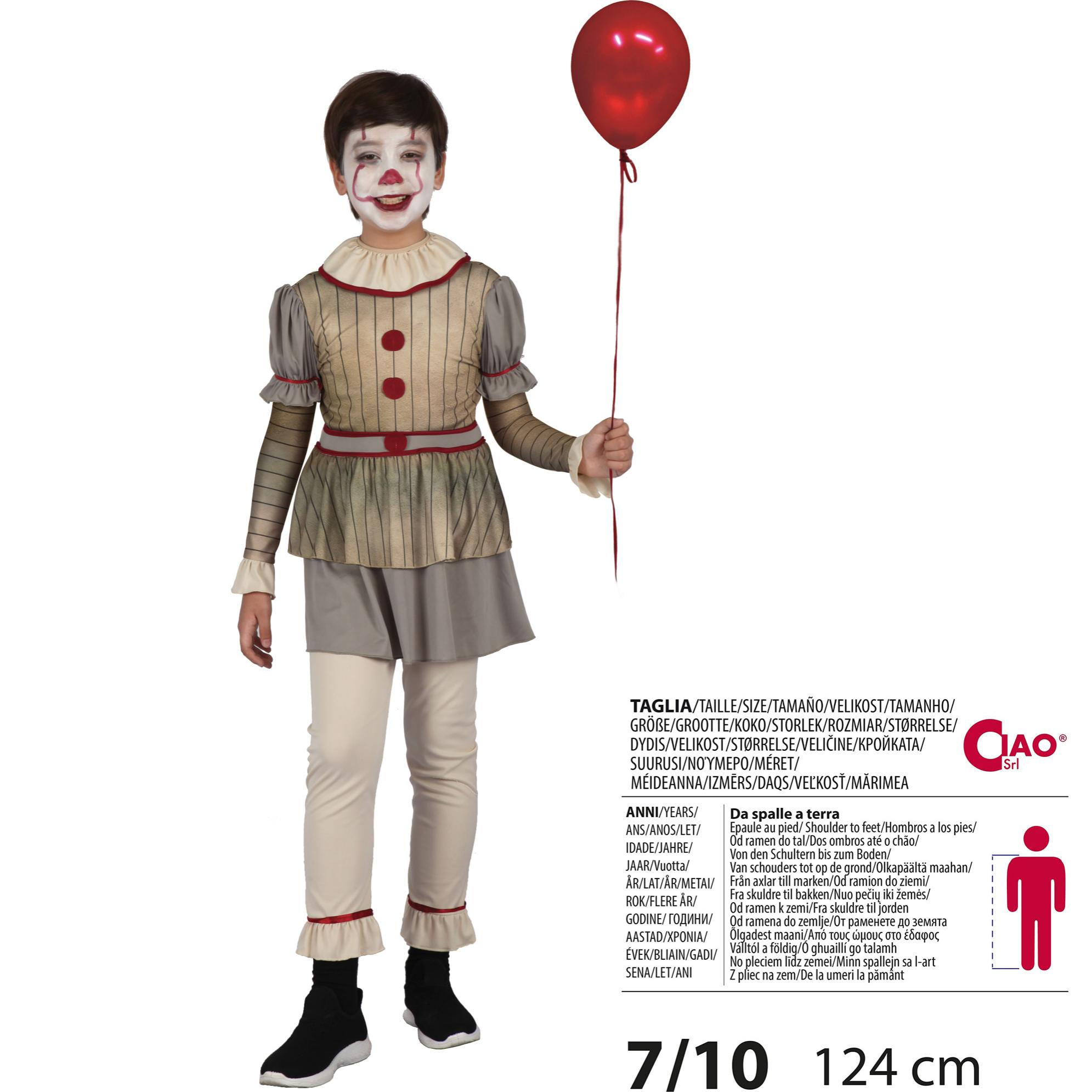 Costume Halloween Horror Creepy Clown Bambino