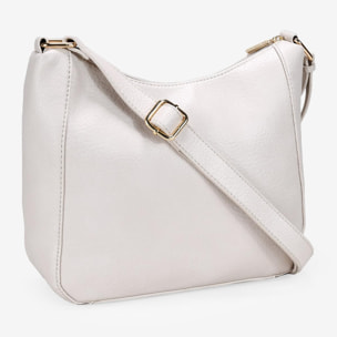 Bolso bandolera beige con bordado