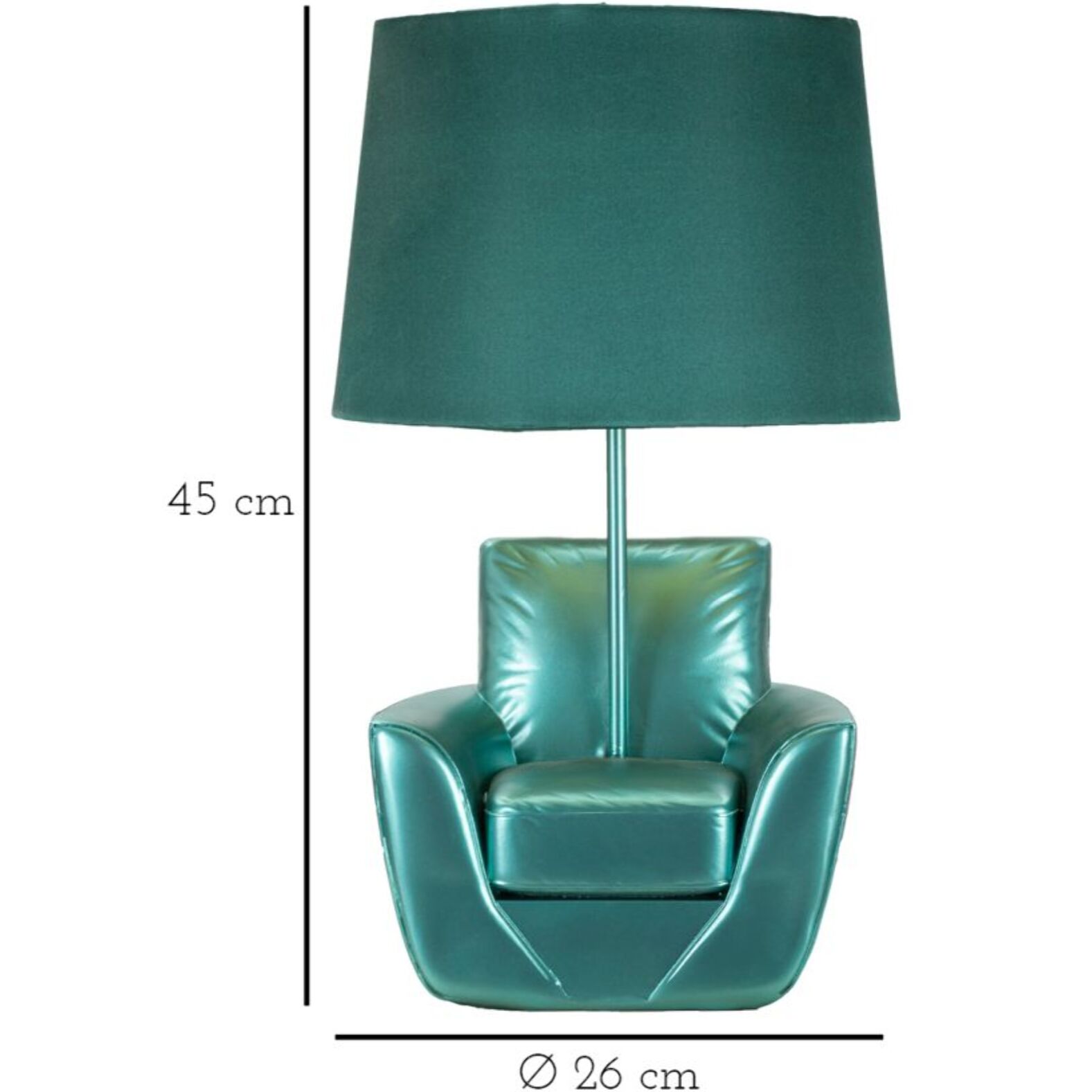 LAMPADA DA COMODINO MIDCENTURY TURCHESE CM Ø 26X43