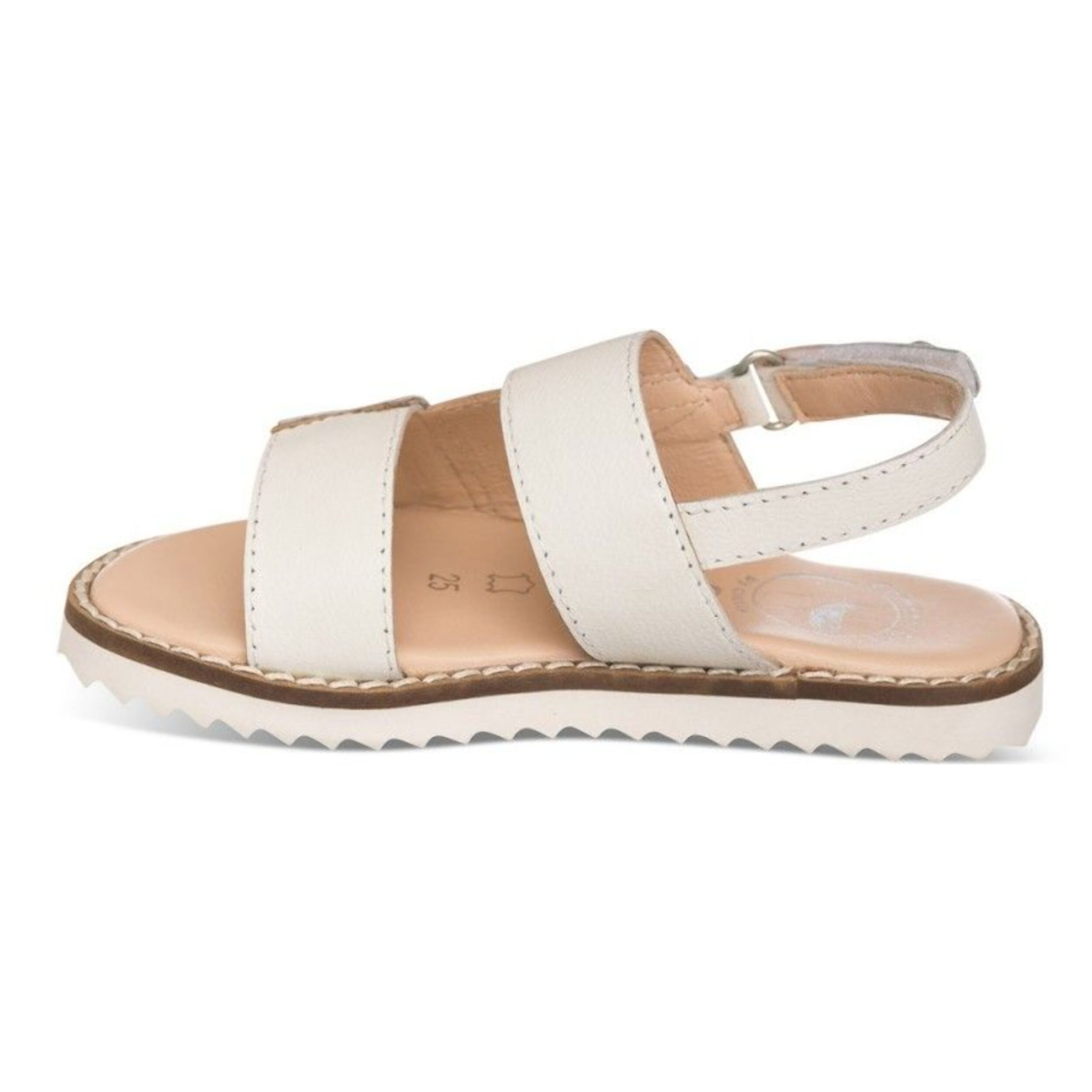 Sandalia blanca en piel con detalle de estrella color oro
