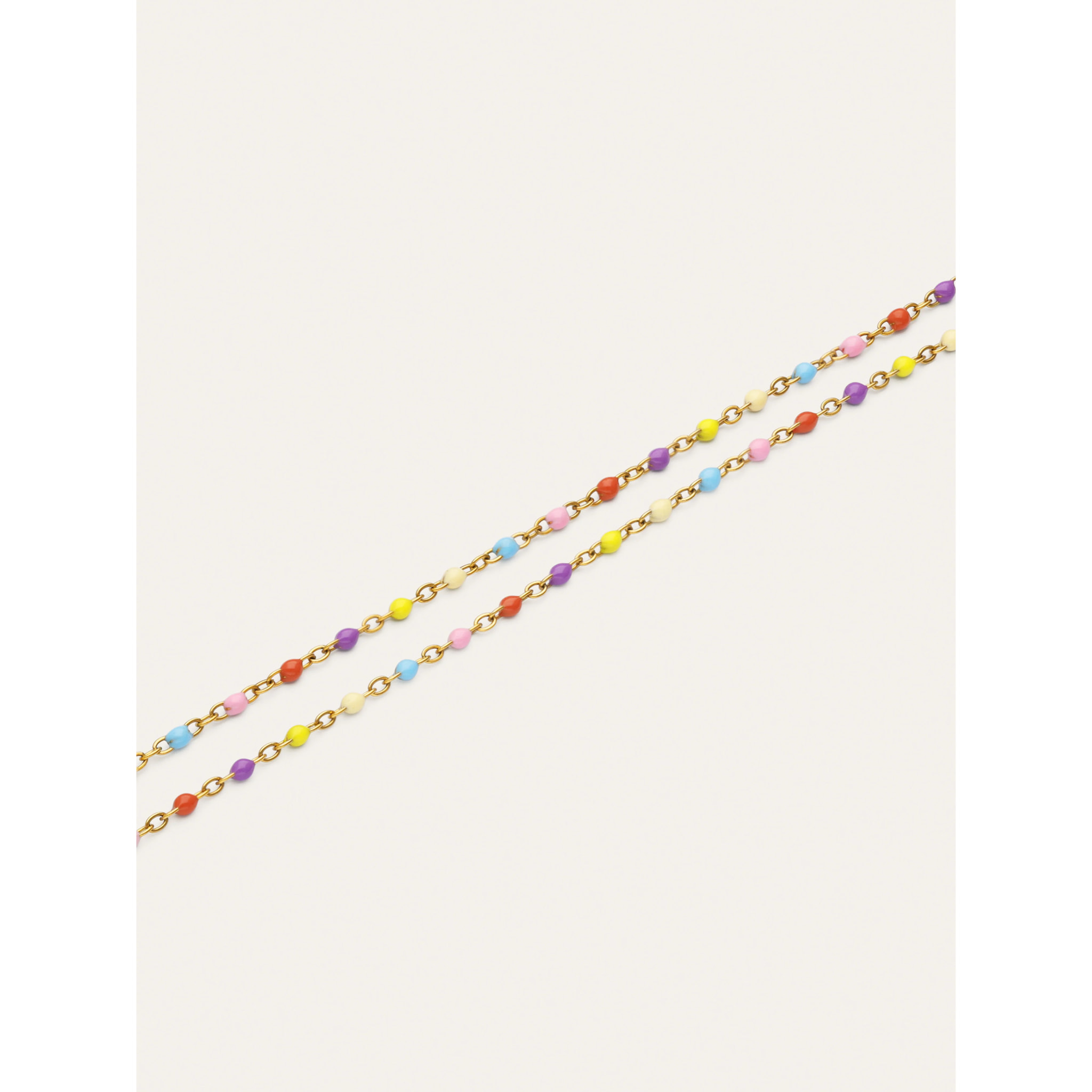 Double Dots Colors Enamel in Acciaio Placcato Oro