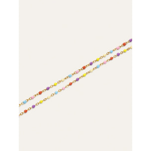 Double Dots Colors Enamel in Acciaio Placcato Oro