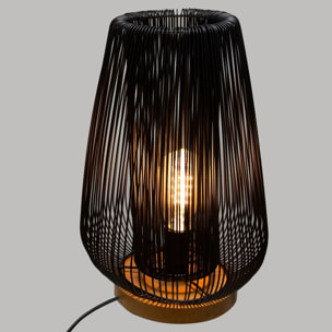 Lampe filaire "Noda" noire - métal H41 cm