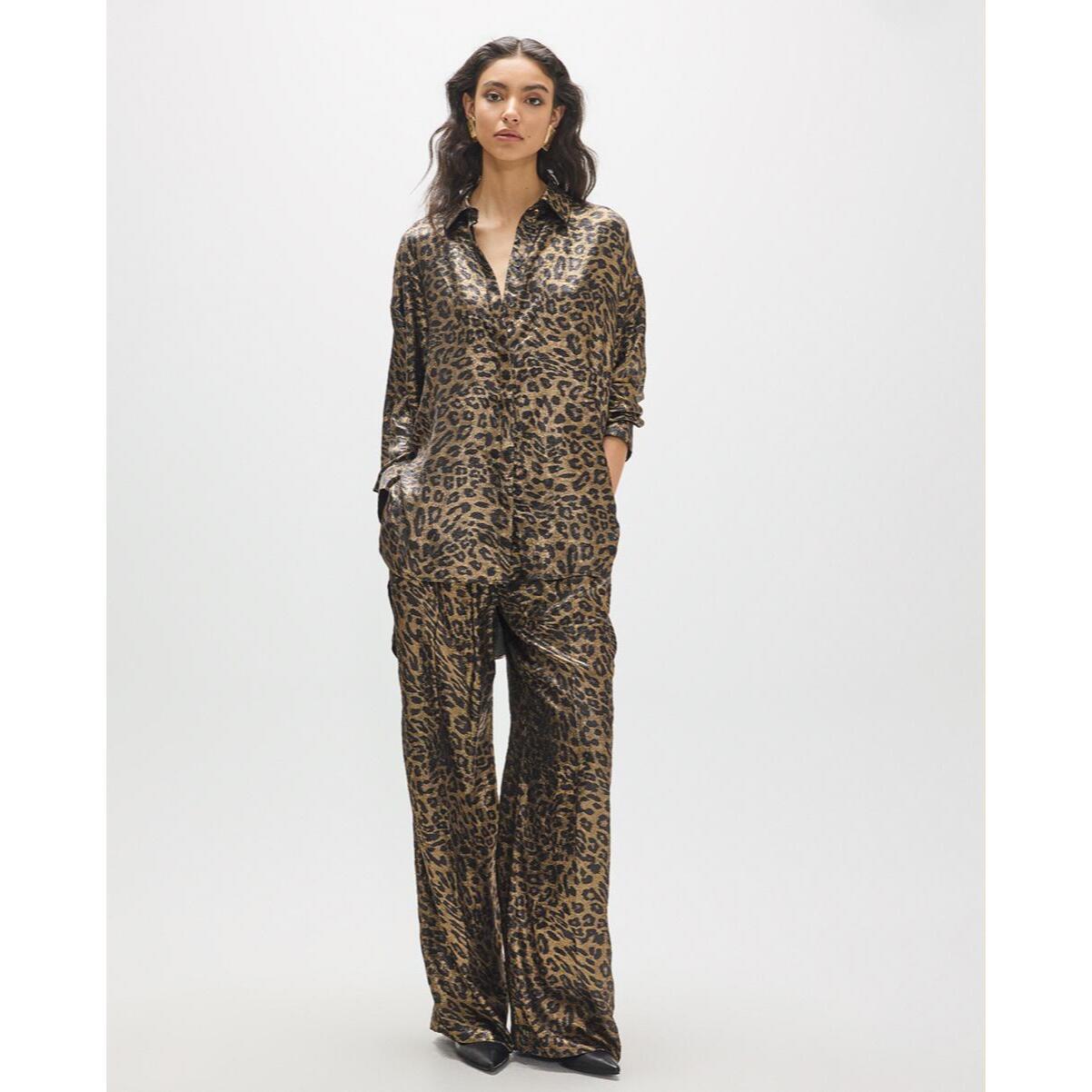 Camicia oversize in tessuto pregiato