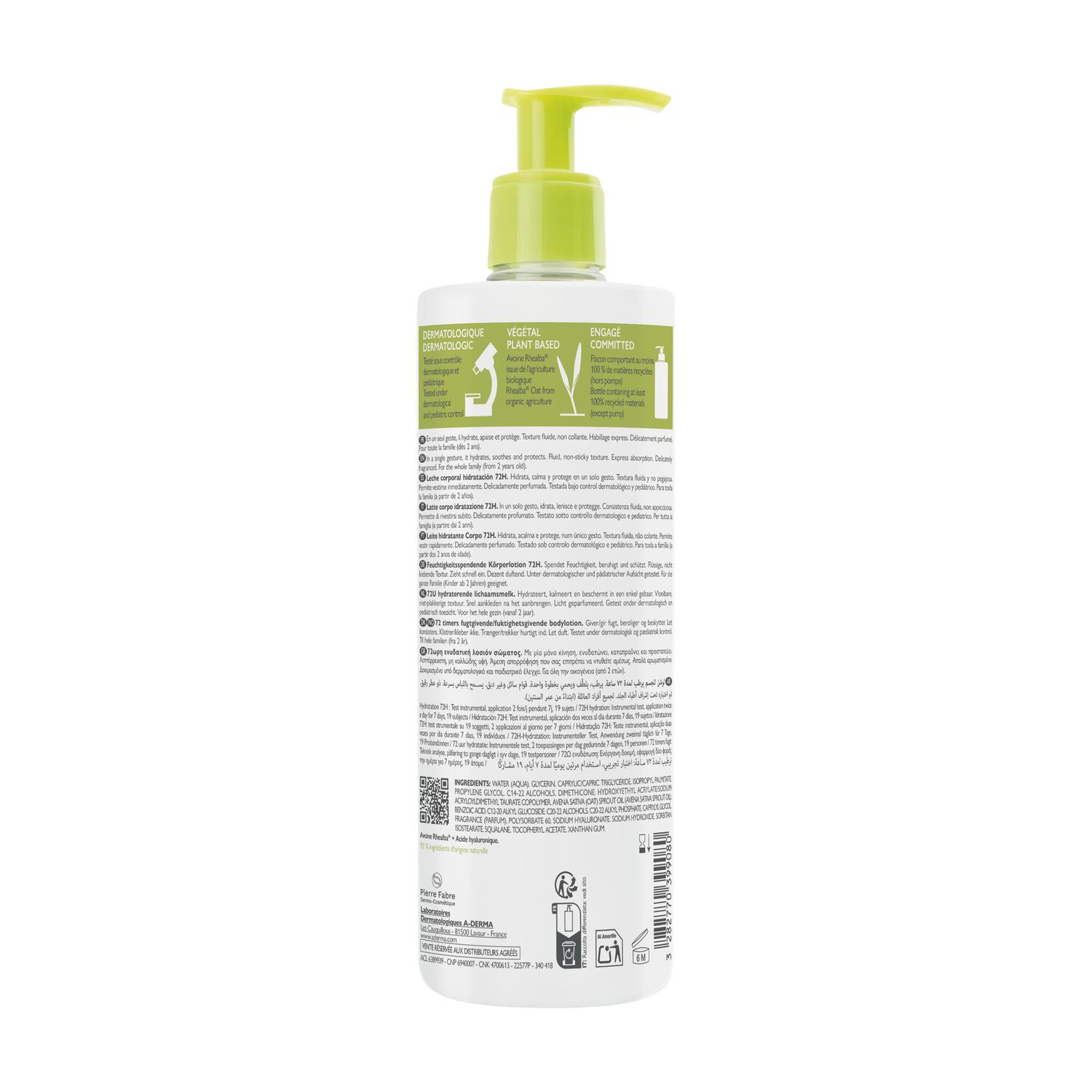 Les Indispensables - Lait Corps Hydratation 72h Peaux Fragiles 400 ml