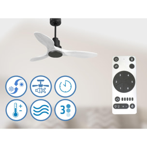 Ventilateur de plafond Réversible  Thermostat Wifi Moteur à courant continu Toits en pente Télécommande Hypersilence Mémoire Shopify Vendible (AUTOMATIQUE)