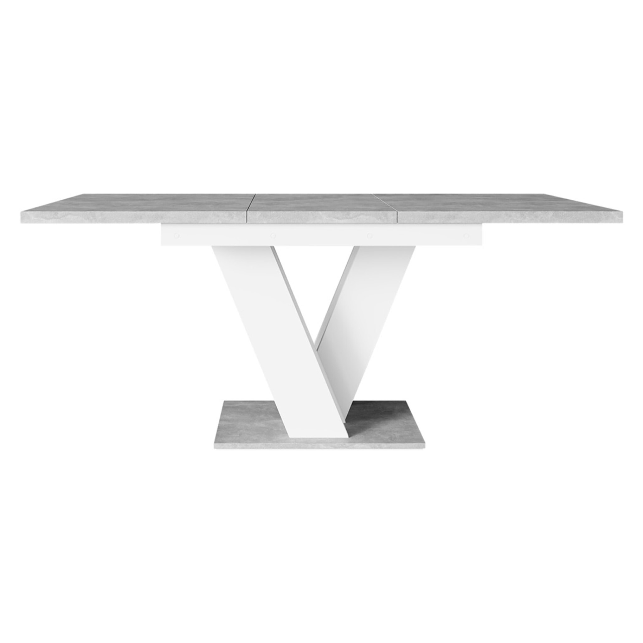 Xandriel - table à manger extensible - gris et blanc - 4 à 6 personnes - Blanc/chêne clair