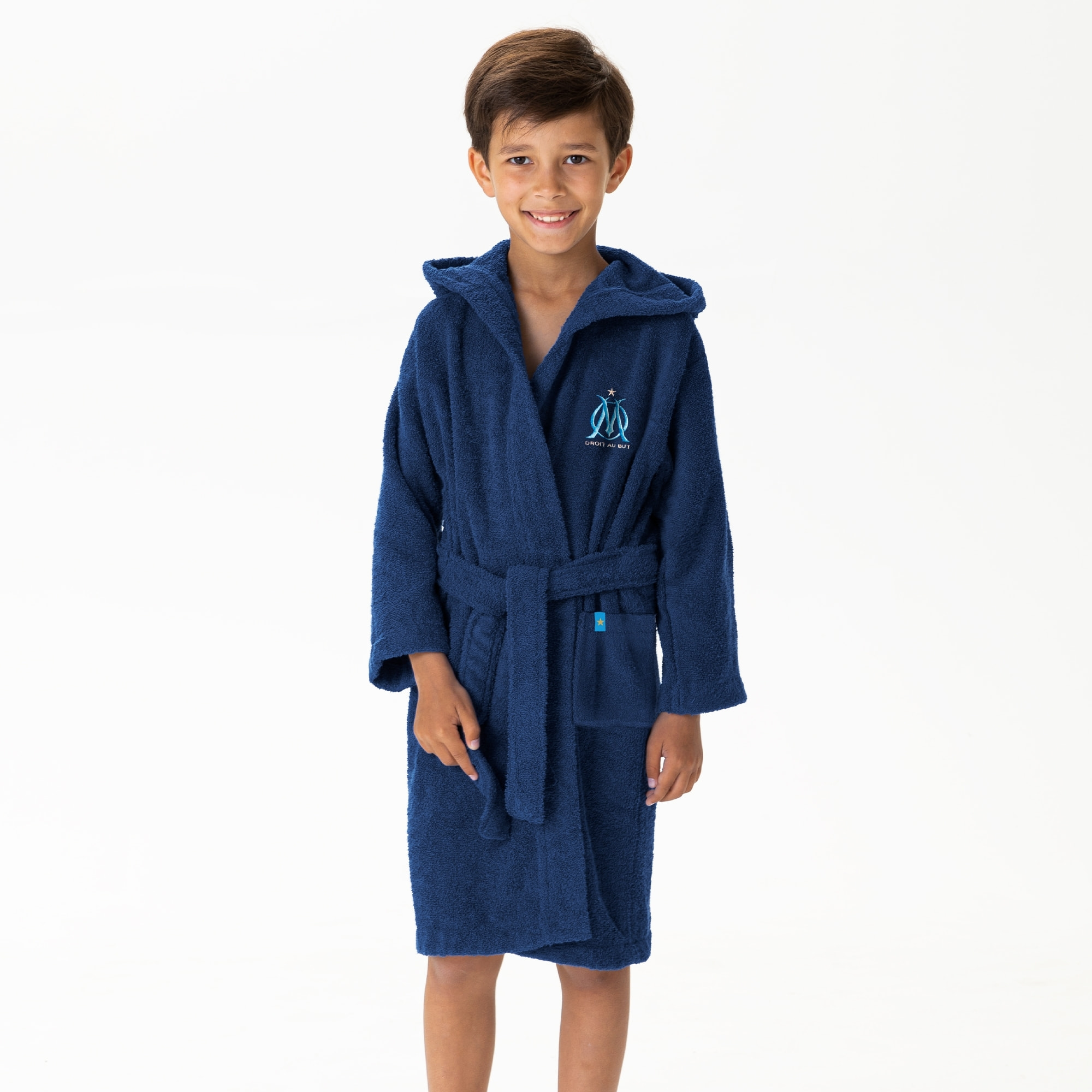 Peignoir enfant brodé 100% coton, OM RUBAN