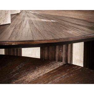 Tania - lot de 2 tables basses gigognes en teck massif - 75 cm - Bois