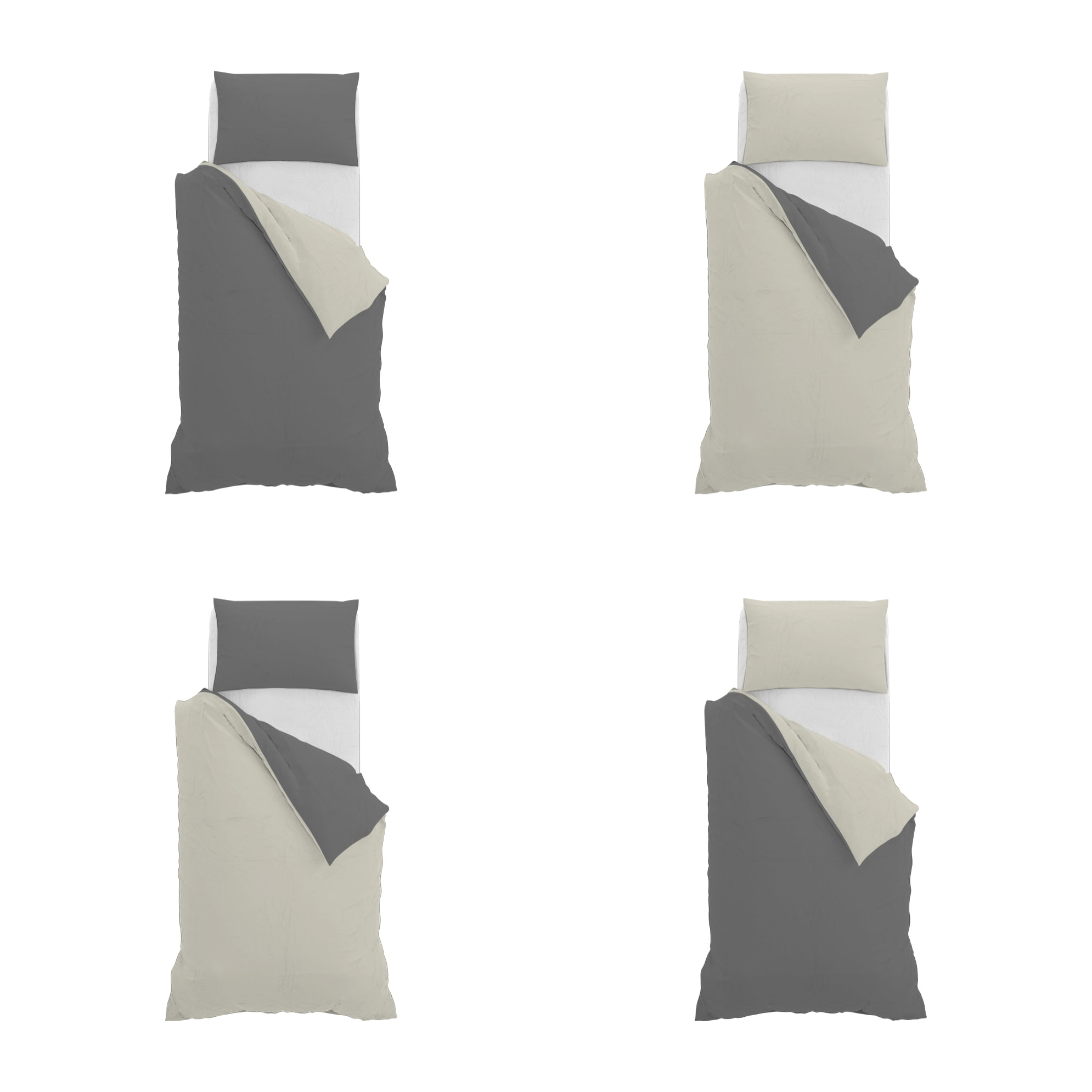 PARURE COPRIPIUMINO NATURAL COLOR SINGOLO - 100% COTONE MADE IN ITALY