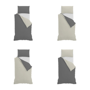 PARURE COPRIPIUMINO NATURAL COLOR SINGOLO - 100% COTONE MADE IN ITALY