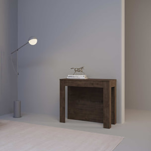 Consola extensible 90x42/290 cm Cayman nogal extensiones internas