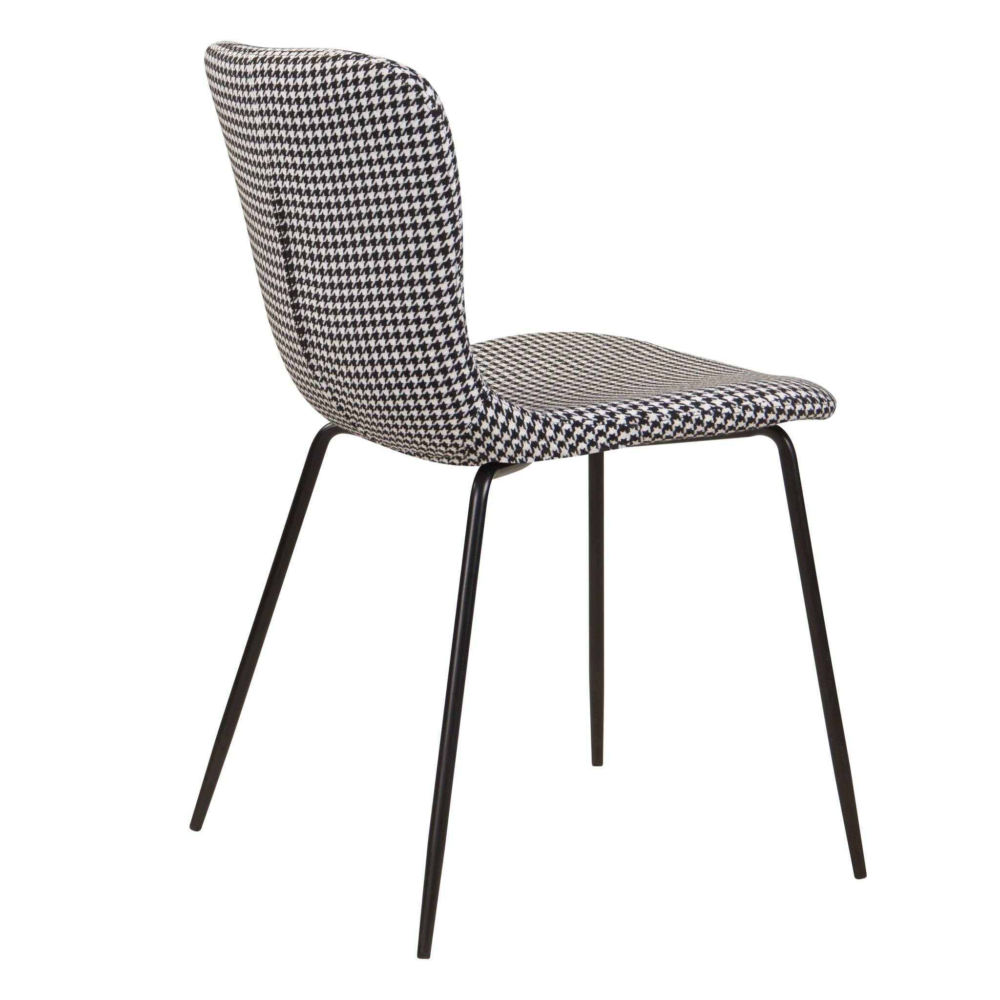Lot de 2 chaises à motifs pied-de-poule et pieds en métal - Koko
