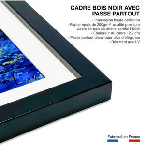 Affiche  nenuphars et nymphéas Affiche sous cadre noir